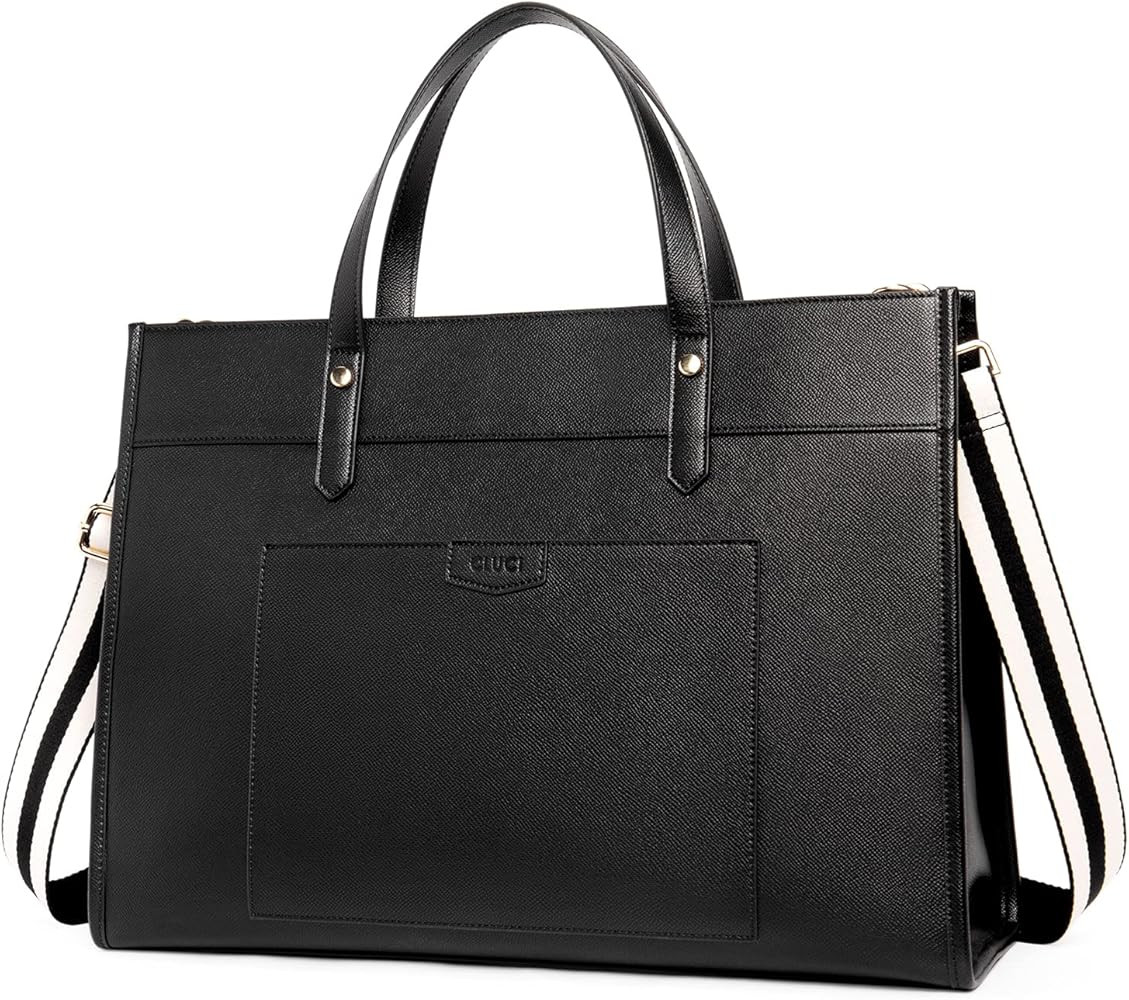 CLUCI Laptop Tote Bag for women 15.6 inch Computer Briefcase Leather Work Shoulder Bags Handbag f... | Amazon (US)