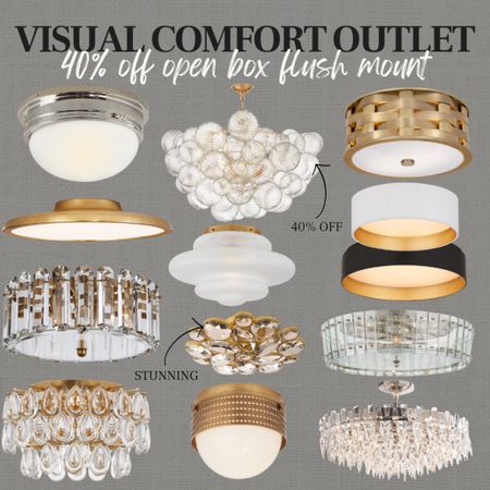 CLICK FIRST PHOTO TO VIEW OPEN BOX DEALS! 
Visual comfort flush mount lights all starting at 40% off! 

#LTKhome #LTKstyletip #LTKsalealert