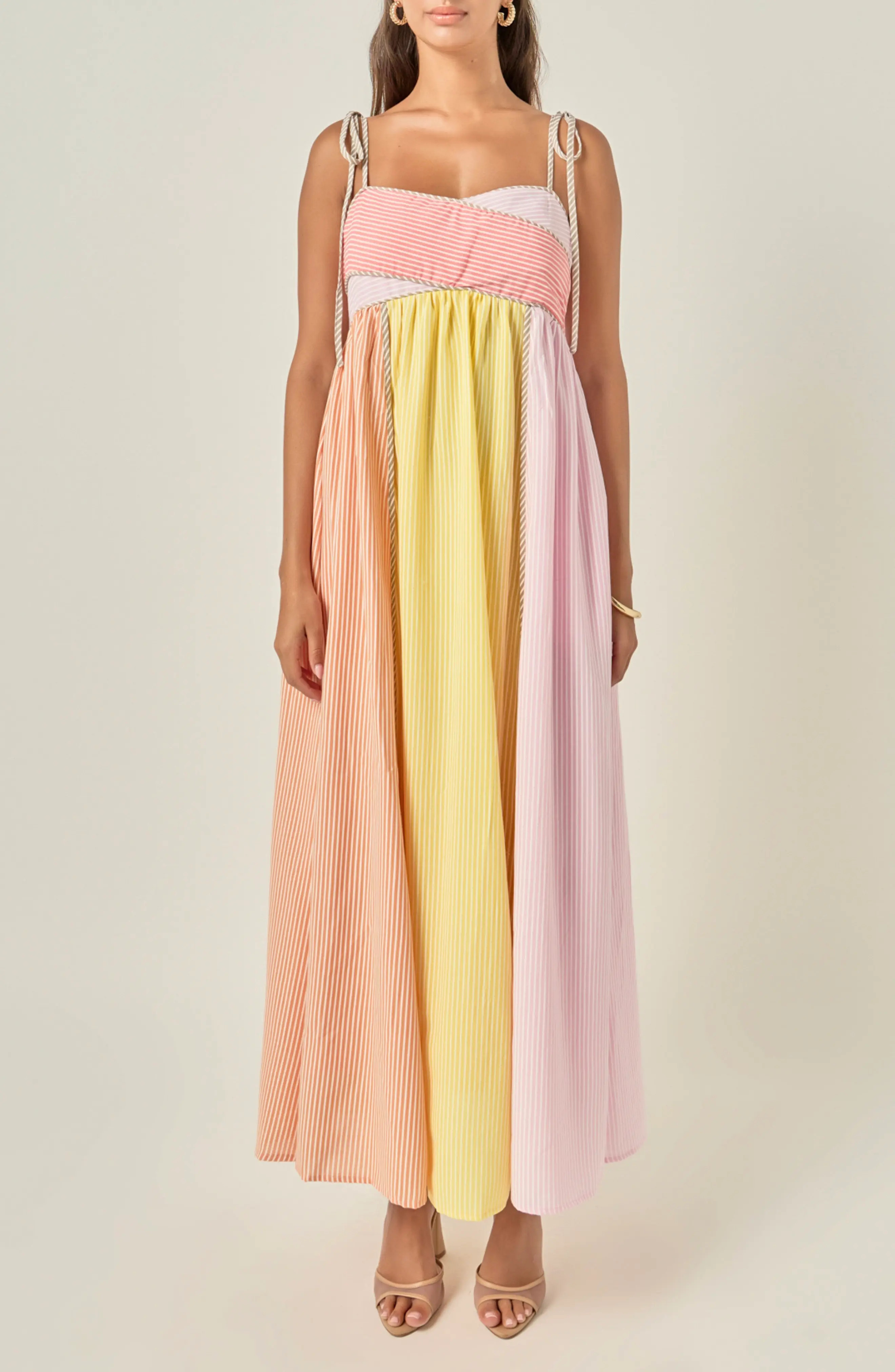 English Factory Striped Sleeveless Maxi Dress (Women) | Nordstrom | Nordstrom