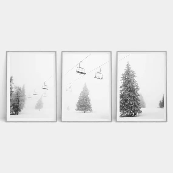 Set Of 3 Ski Prints Modern Ski Art Gallery Wall Ski Poster Ski Decor Clean Minimal Travel Prints ... | Etsy (US)