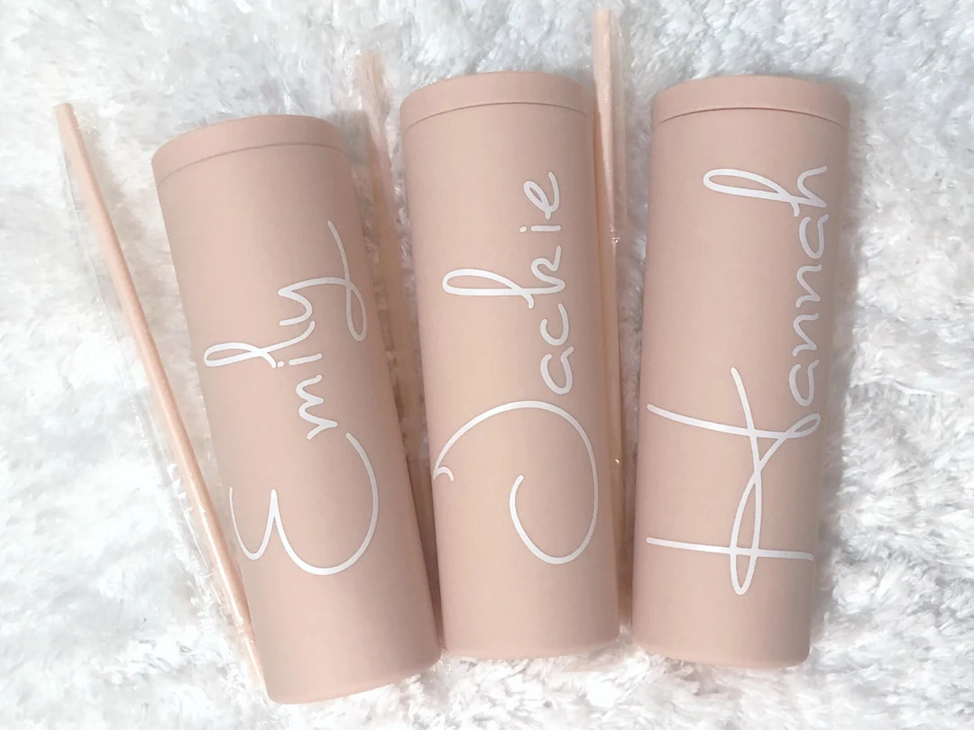 Personalized Cups With Straws Personalized Bridesmaid Gifts - Etsy | Etsy (US)