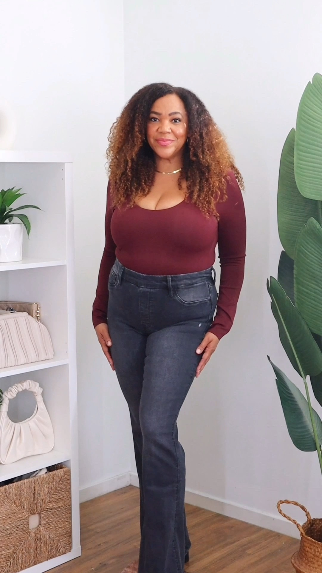 Yoga pants + jeans = Pull On Jeans from @goodamerican I got these jeans and the bodysuit in a size large 🫶🏾

#LTKMidsize #LTKOver40