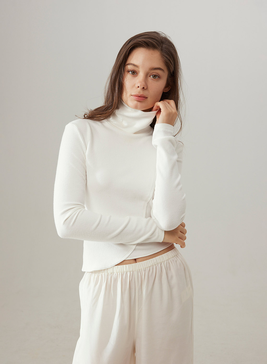 Ribbed Turtleneck Knit Top | NAP Loungewear