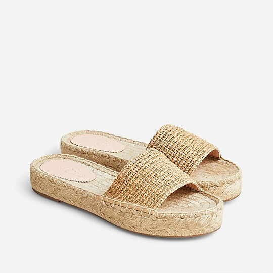 Raffia slip-on espadrille sandals | J. Crew US