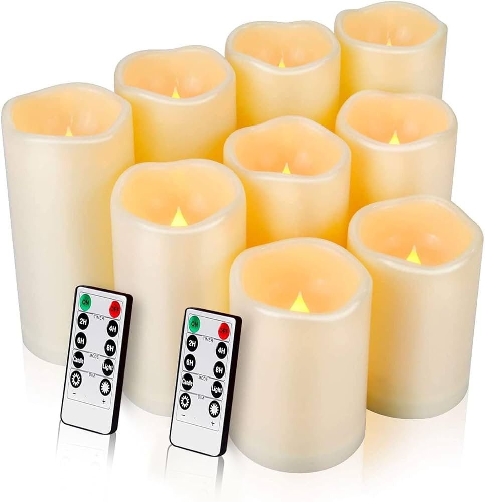 Enido Flameless Candles, LED Candles Outdoor Waterproof Candles(D: 3" x H: 4" 5" 6") Battery Oper... | Amazon (US)