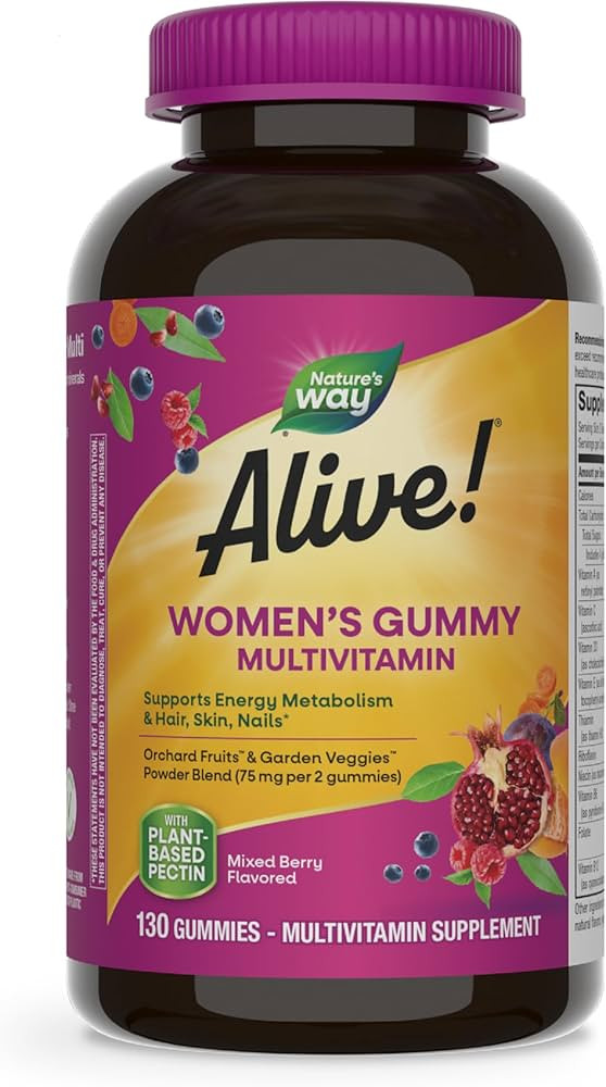 Nature's Way Alive! Women's Daily Gummy Multivitamins, 16 Vitamins & Minerals, Energy Metabolism*... | Amazon (US)