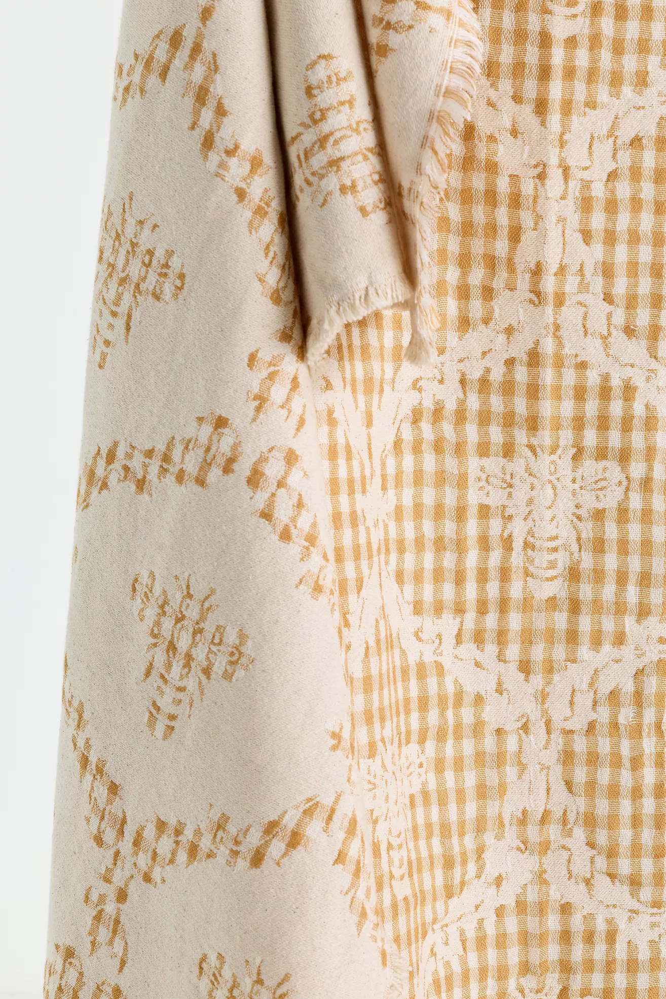 Damask Cotton Woven Throw Blanket | Anthropologie (US)
