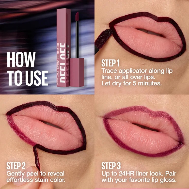 Maybelline Super Stay Peel Off Lip Liner Stain, Buildable Lip Tint, Haze, 0.16 fl oz | Walmart (US)