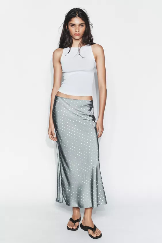 SATIN MIDI SKIRT | Zara UK