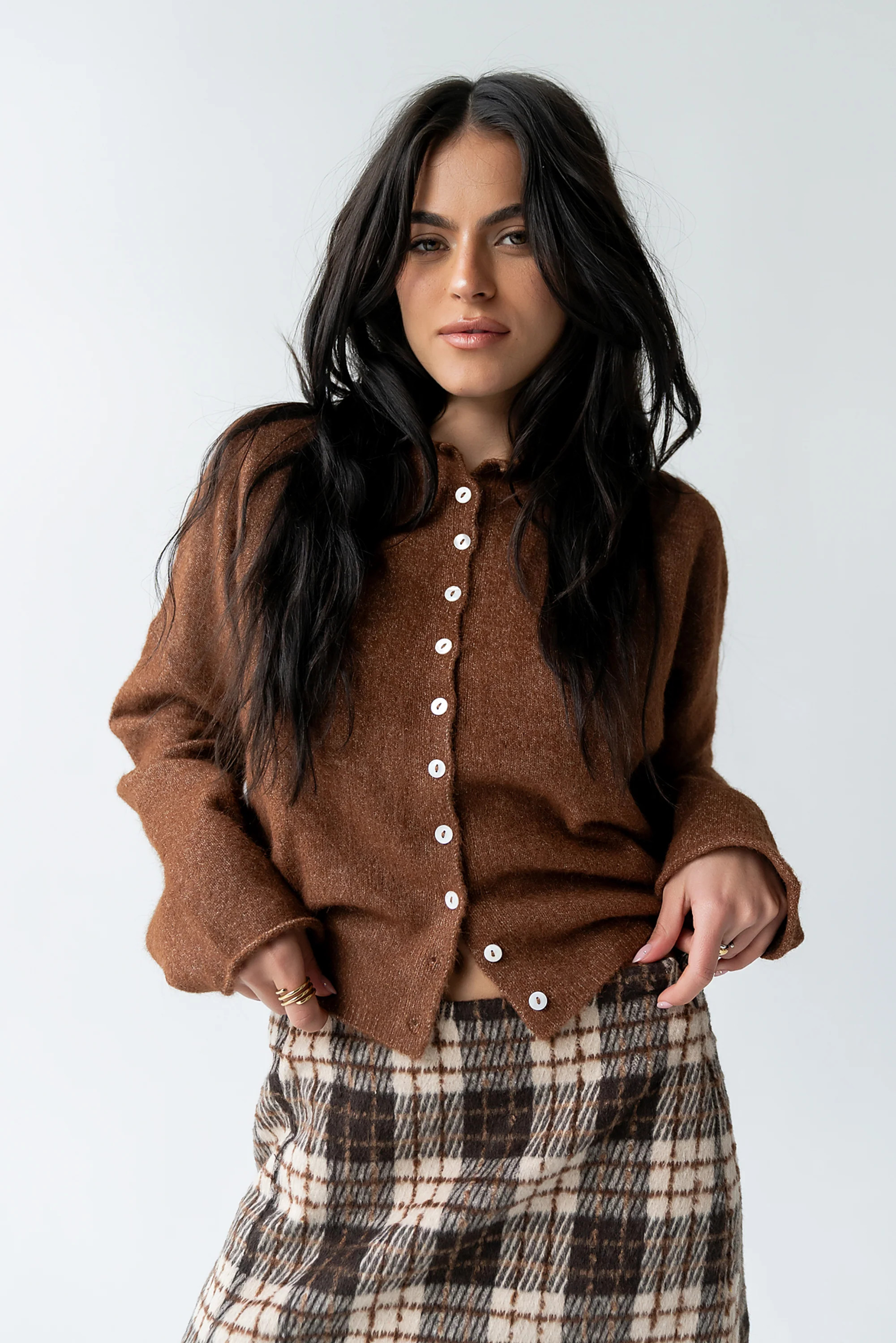 Maci Cardigan in Brown | Böhme US