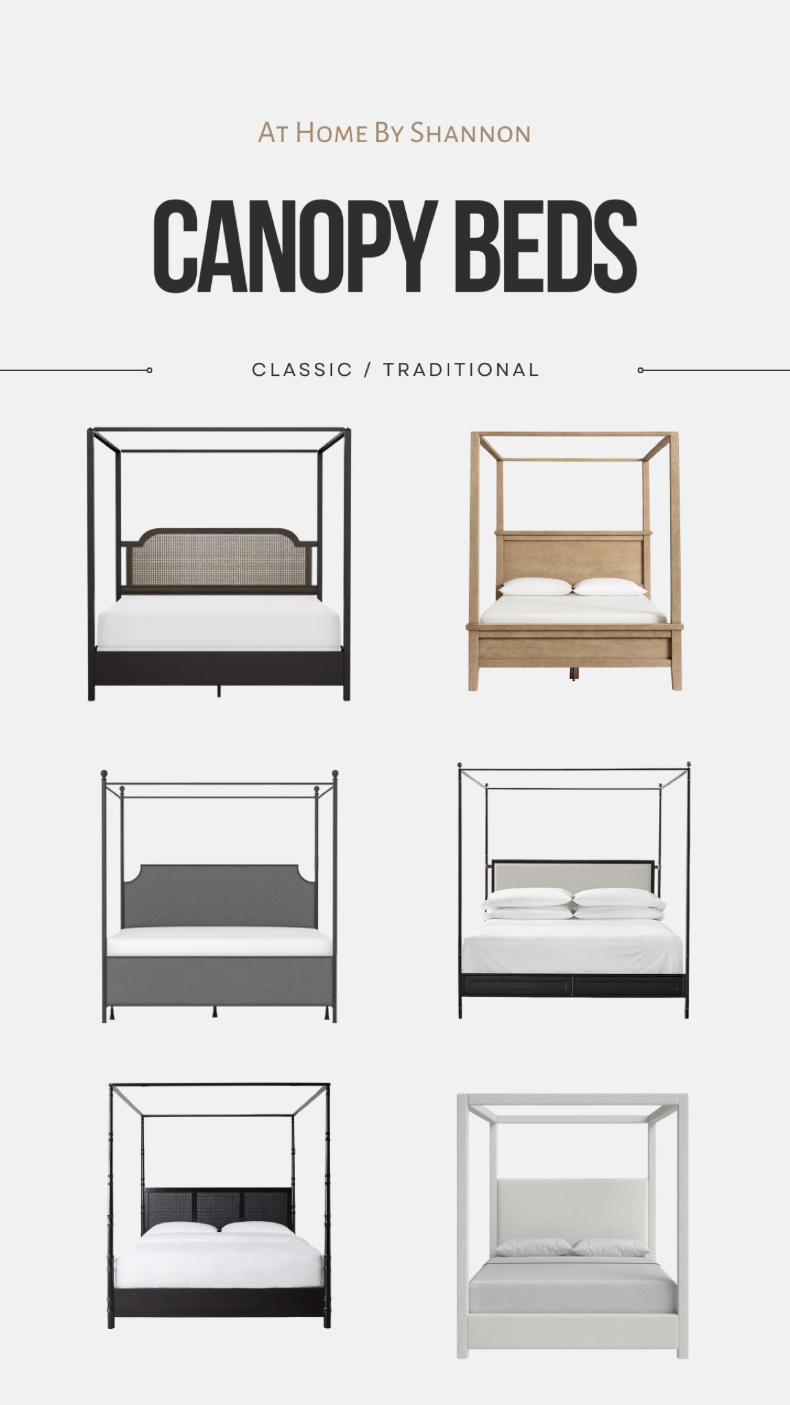 Shop Timeless Bedroom Decor & Furniture  | Bedroom Design 
Classic Canopy & Classic Bed Round Up. 

Traditional style furniture modern comfort in a variety of styles, including wood, upholstered, and metal options. 

Browse and shop styles at different price points. 


#TimelessDecor #BedroomFurniture #CanopyBed #ClassicStyle #HomeDecorInspo #roomdecor

#LTKSpringSale #LTKsalealert #LTKhome