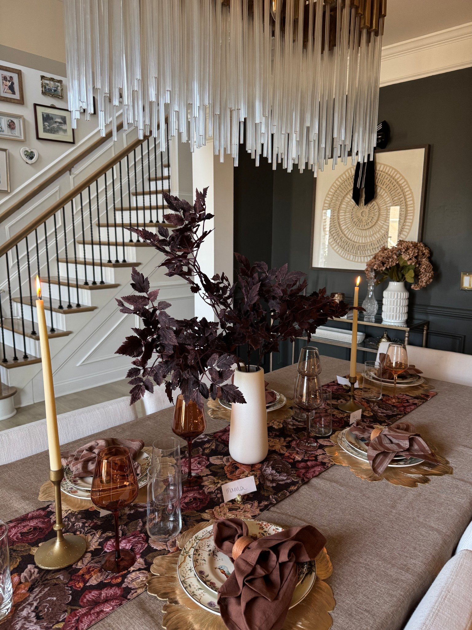 This years Thanksgiving tablescape! I hope you all have a wonderful Thanksgiving! I’m so thankful for you! 

Dining room, tablescape, holiday decor, Thanksgiving decor, plates, glasses, centerpiece, table cloth, runner 

#LTKSeasonal #LTKHome #LTKHoliday
