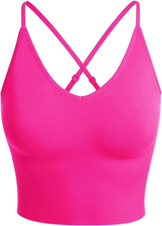 Design by Olivia Women's Longline Sports Bra Padded Workout Yoga Tank Top Gym Running Fitness Cro... | Amazon (US)