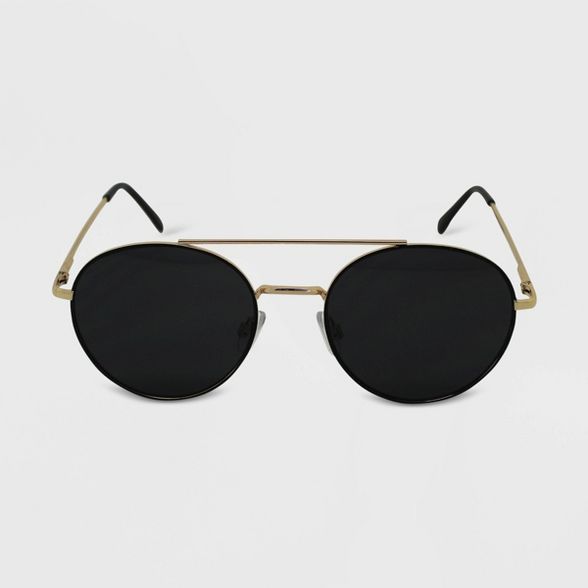 Women&#39;s Aviator Sunglasses - Wild Fable&#8482; Black/Gold | Target