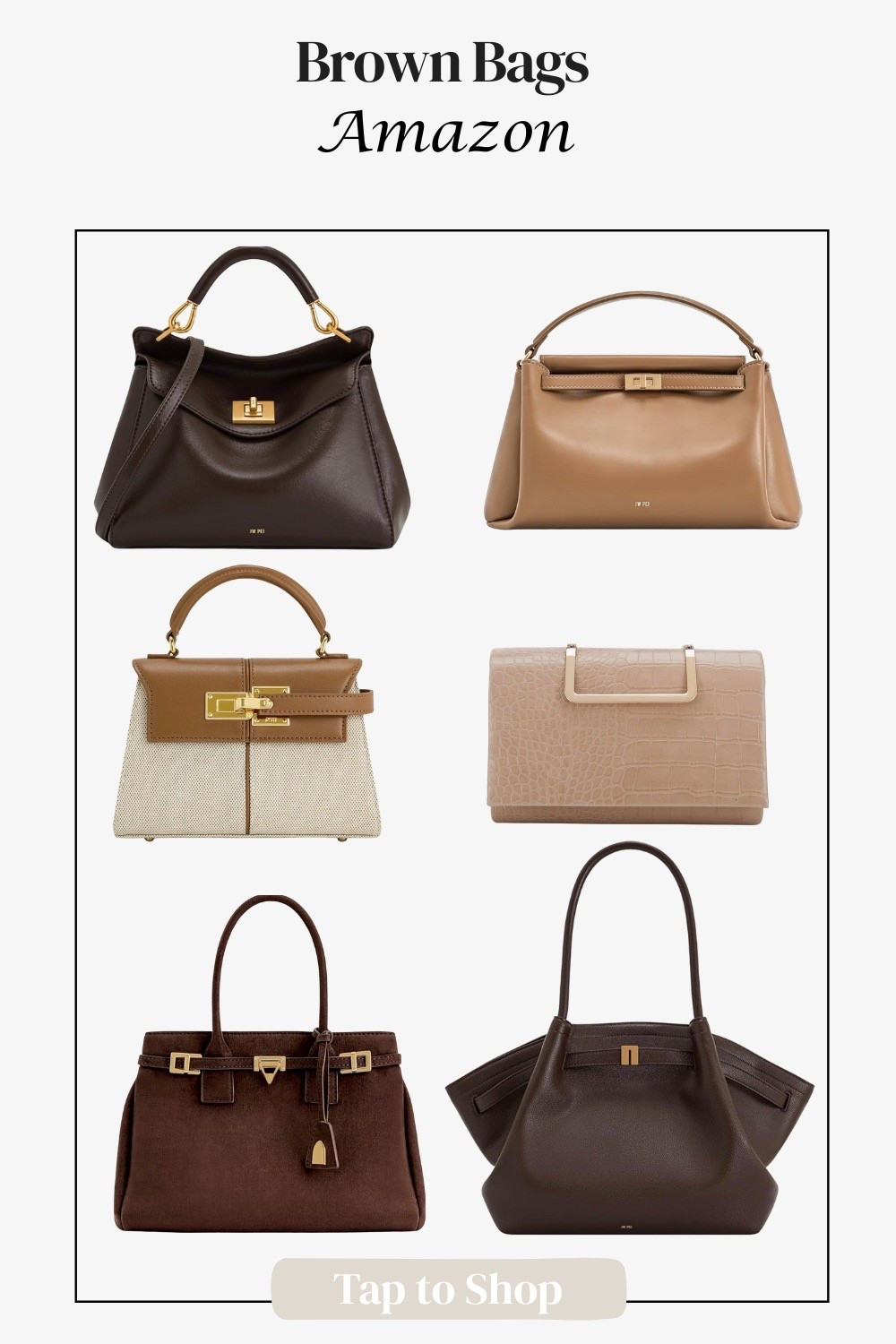 Brown/camel bags I’m loving that’s all from Amazon!! These are perfect for the holiday season but also neutrals to wear into any season! 

Amazon, neutral bag, clutch purse, camel, brown suede 

#LTKootd