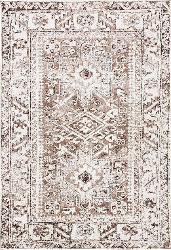 SAFAVIEH Vintage Hamadan Collection 9' x 12' Brown/Ivory VTH211T Traditional Oriental Medallion N... | Amazon (US)