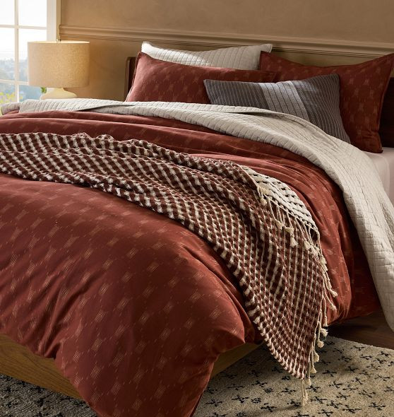 Handwoven Ikat Cotton Duvet & Shams | Rejuvenation