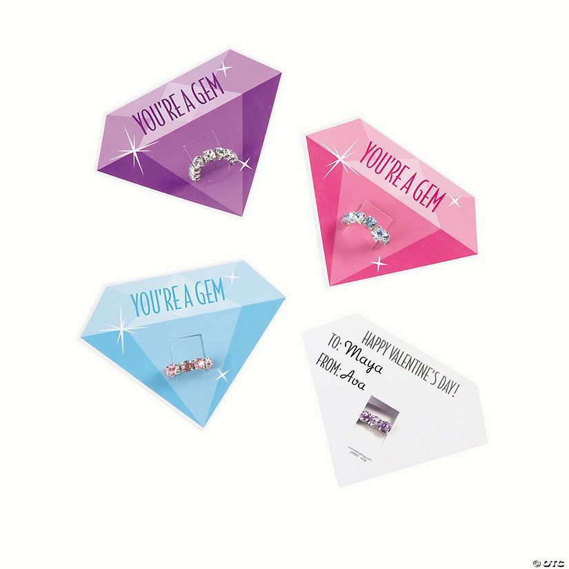 You’re a Gem Valentine Exchanges with Card for 24 | Oriental Trading Company