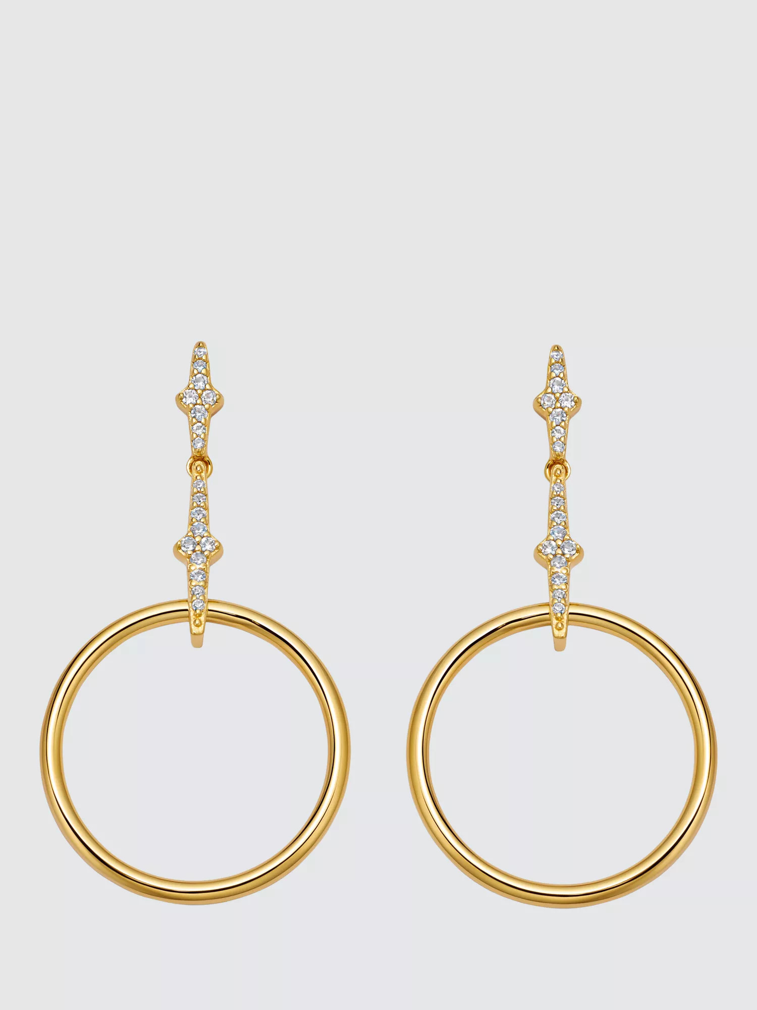 Astley Clarke Luna Front Facing Hoop Earrings, Gold | John Lewis (UK)