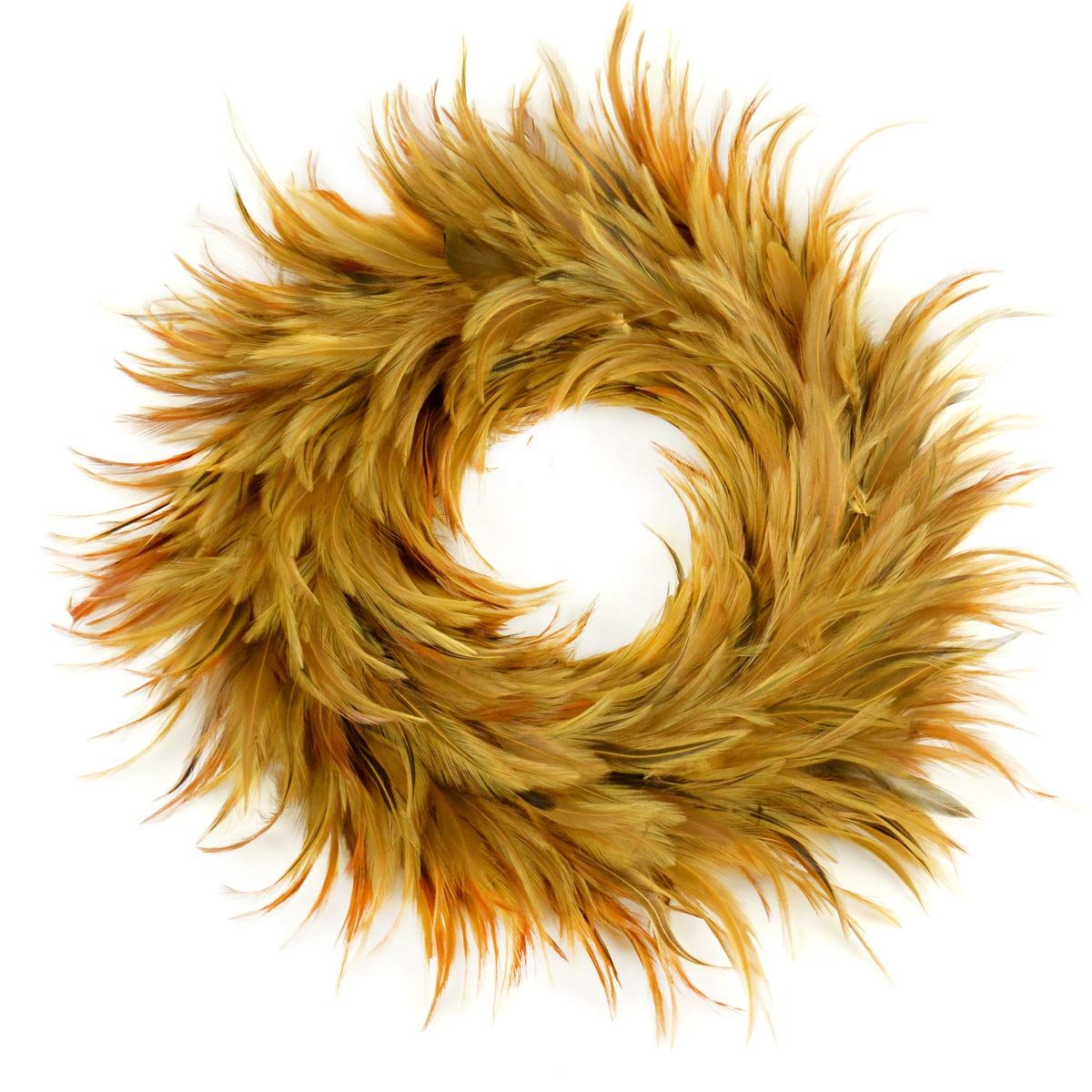 Midwest Design Imports, Inc. Hackle Feather Wreath, 11.5", Gold (48369) | Walmart (US)