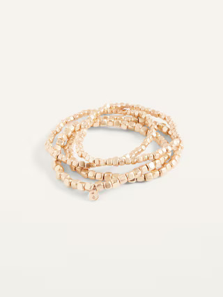 Gold-Toned Beaded Stretch Bracelet 4-Pack For Women | Old Navy (US)