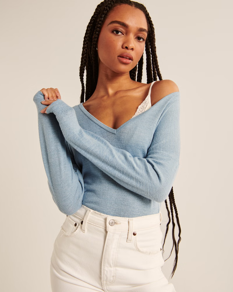 Cozy Long-Sleeve V-Neck Legging Tee | Abercrombie & Fitch (US)