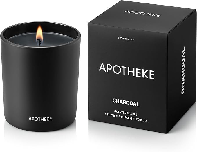 Apotheke Signature Scented Candles for Home, Charcoal - 10.5 oz - Soy Wax, Non Toxic, Large Jar B... | Amazon (US)