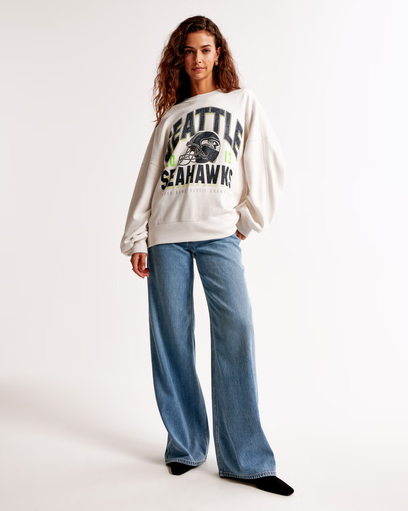 Minnesota Vikings Graphic Oversized Sunday Crew | Abercrombie & Fitch (US)