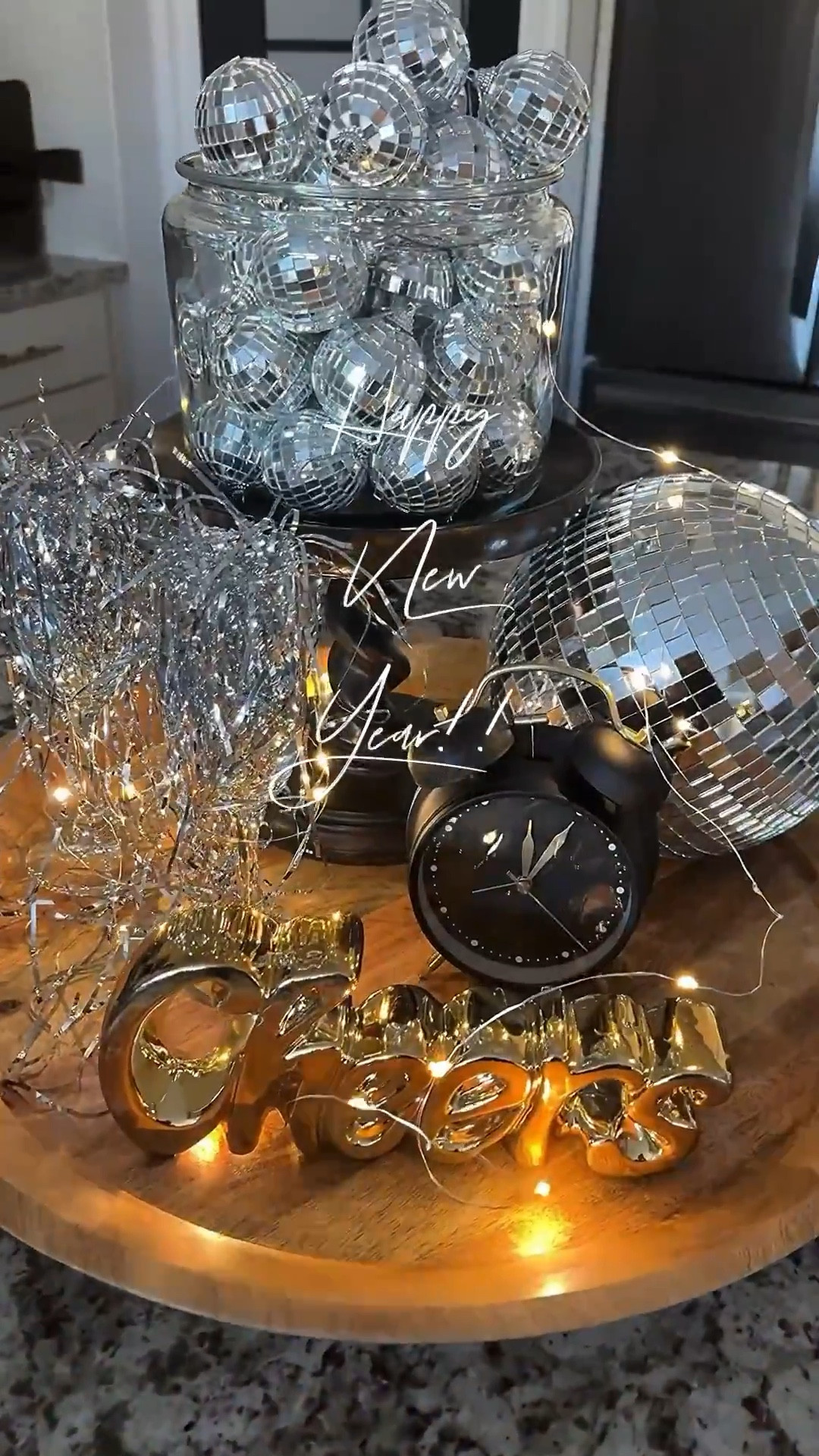 New Year’s Eve Tray Styling

This is so fun and a great way to ring in the New Year!! My tray is no longer available but I’ve linked a few other options.

Trays, clocks, 8” disco ball, 2” mini disco balls, 3qt glass jar, champagne glasses, silver tinsel, “Cheers” sign, pedestal

#LTKSeasonal #LTKHoliday #LTKHome