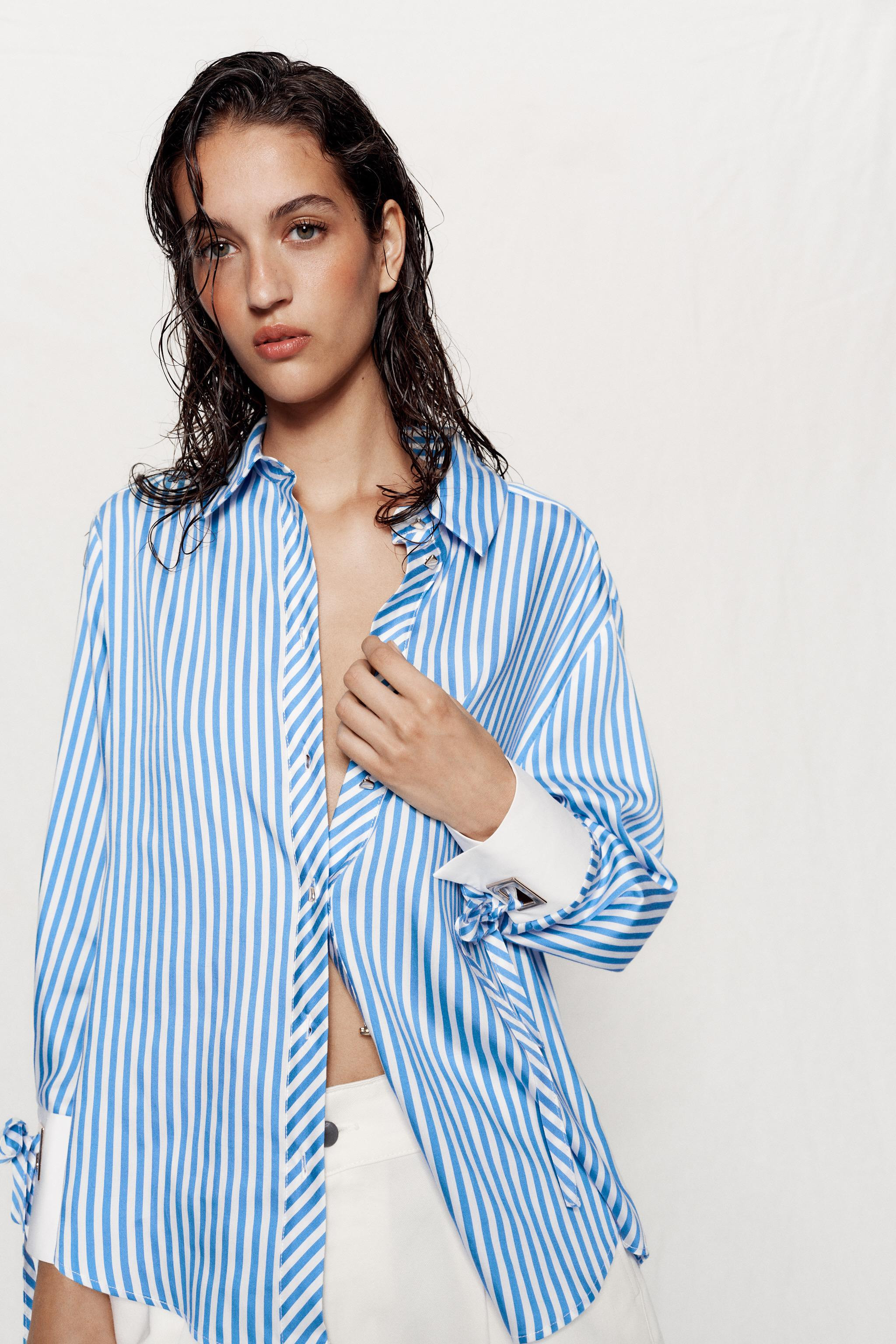 STRIPED SHIRT WITH BOWS | Zara UK