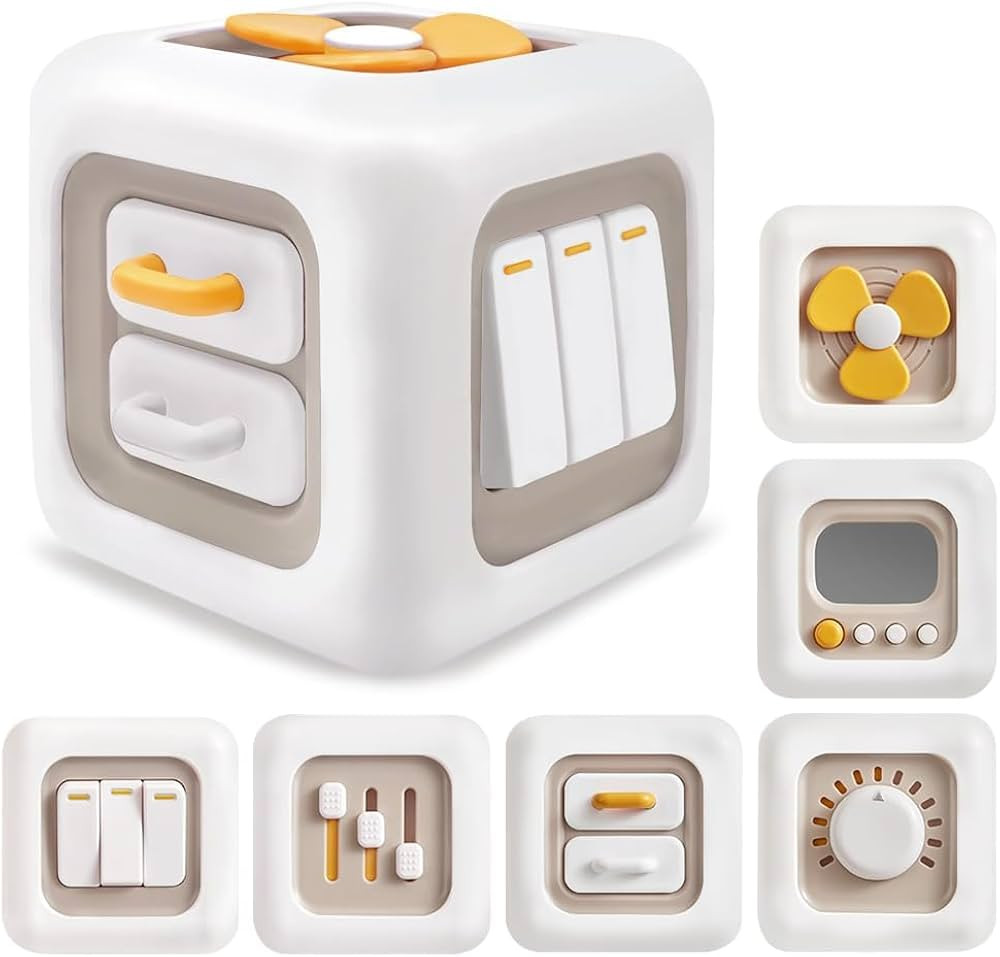 Pushy Montessori Toys for 1 Year Old Boy, 6 in 1 Busy Activity Cube Toys for Toddlers 1-3 Learnin... | Amazon (US)