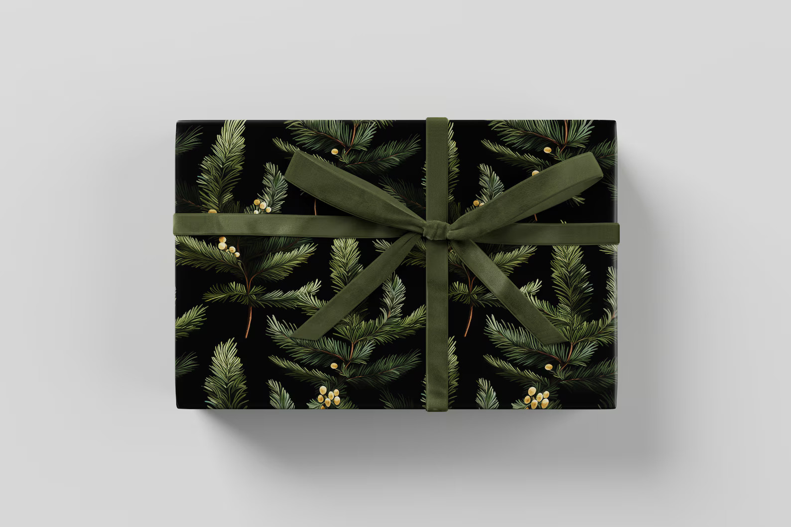 Spruce Leaves Christmas Wrapping Paper Premium Gift Wrap, Christmas Collection, Unique Design, Fe... | Etsy (US)