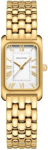Watches for Women Vintage Bracelet Roman Dial Rectangular Case Gold Watch Waterproof with Tools | Amazon (US)