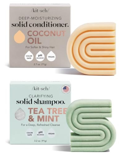Kitsch Coconut Oil Conditioner Bar & Tea Tree Shampoo Bar | Amazon (US)