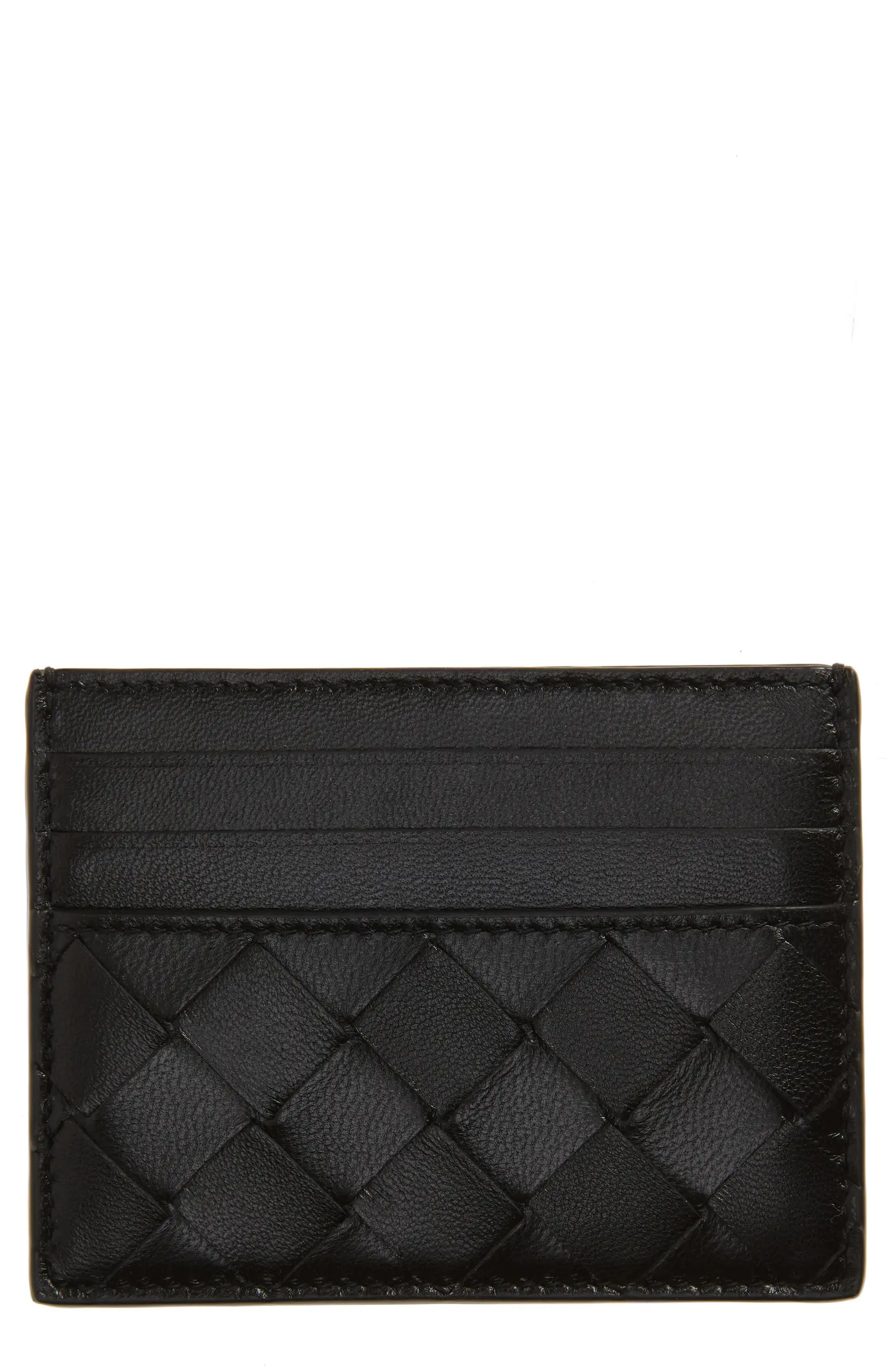 Intrecciato Leather Card Case | Nordstrom