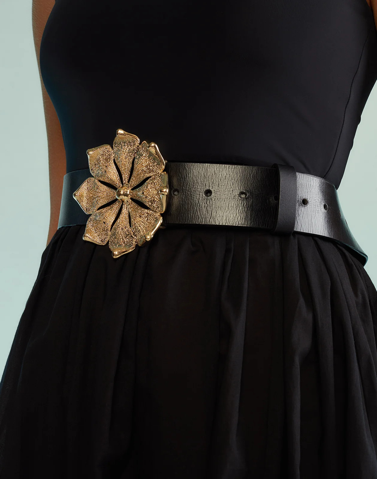 Gold Flower Buckle Belt | Cynthia Rowley