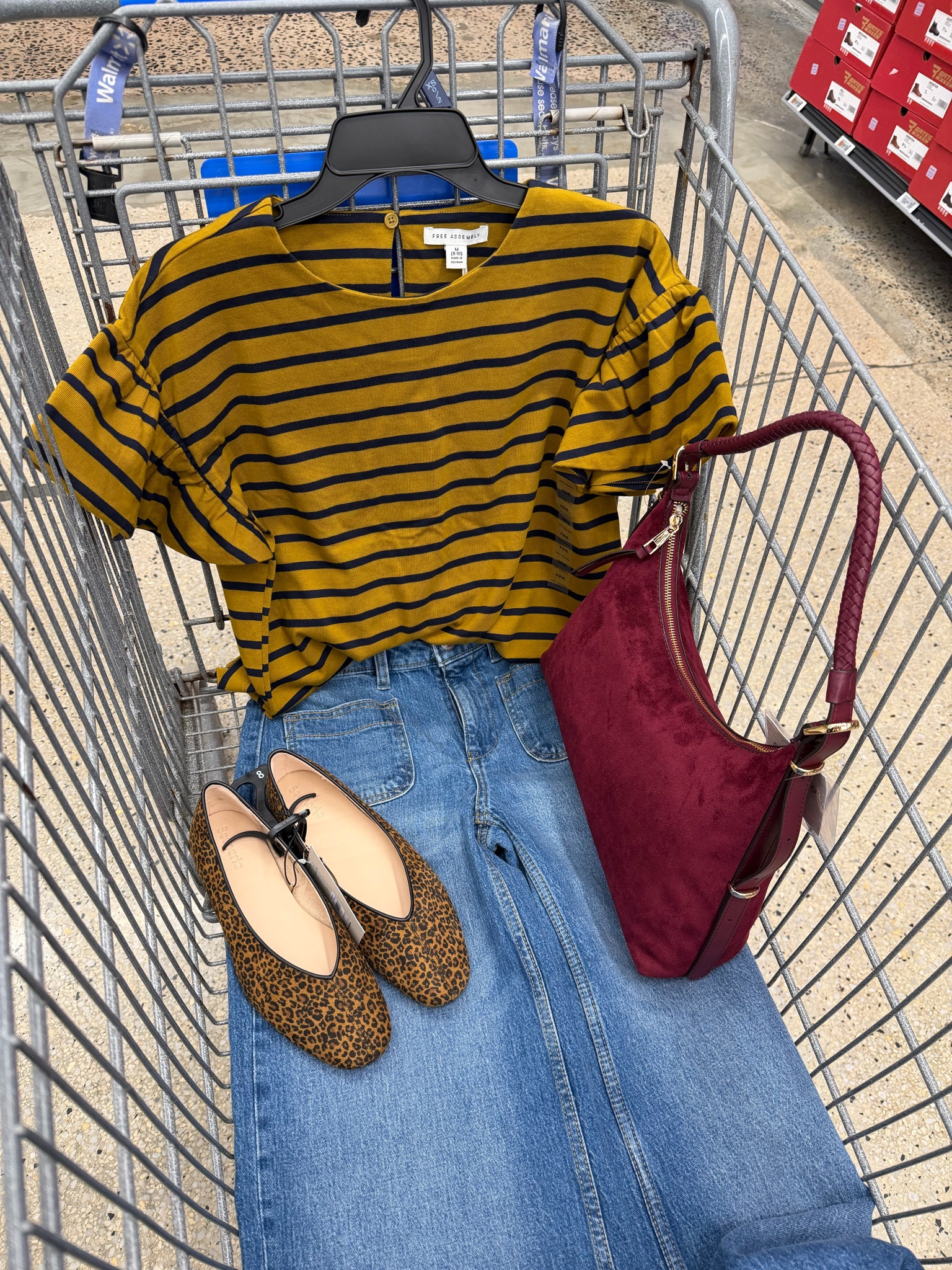 Walmart fall outfit idea with this stripe top, fits tts I got the small. #walmartfashion