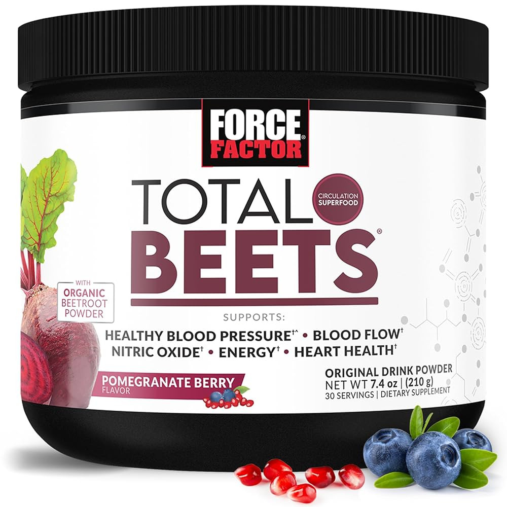 Force Factor Total Beets Drink Mix Superfood Powder with Nitrates to Support Circulation, Blood F... | Amazon (US)