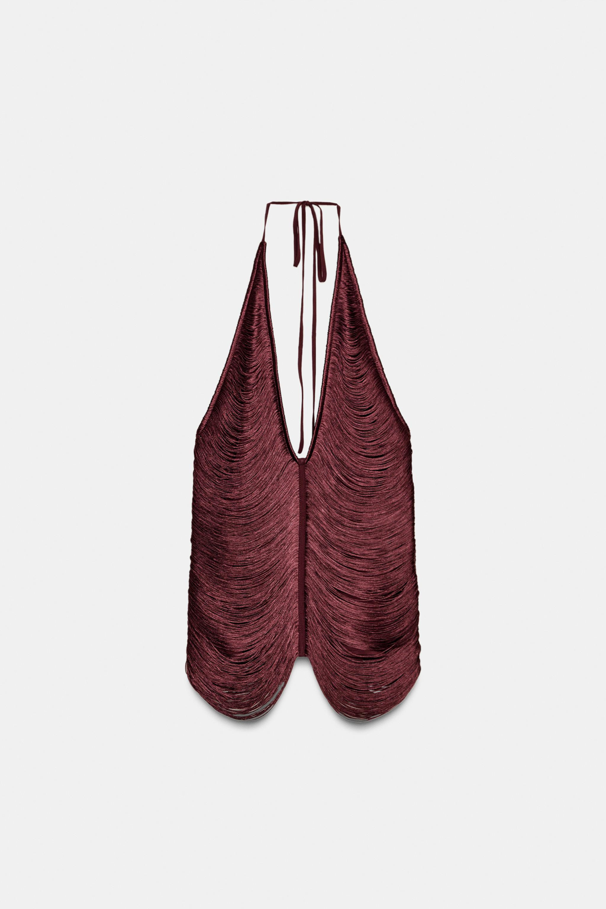 FRINGE HALTER TOP | Zara US