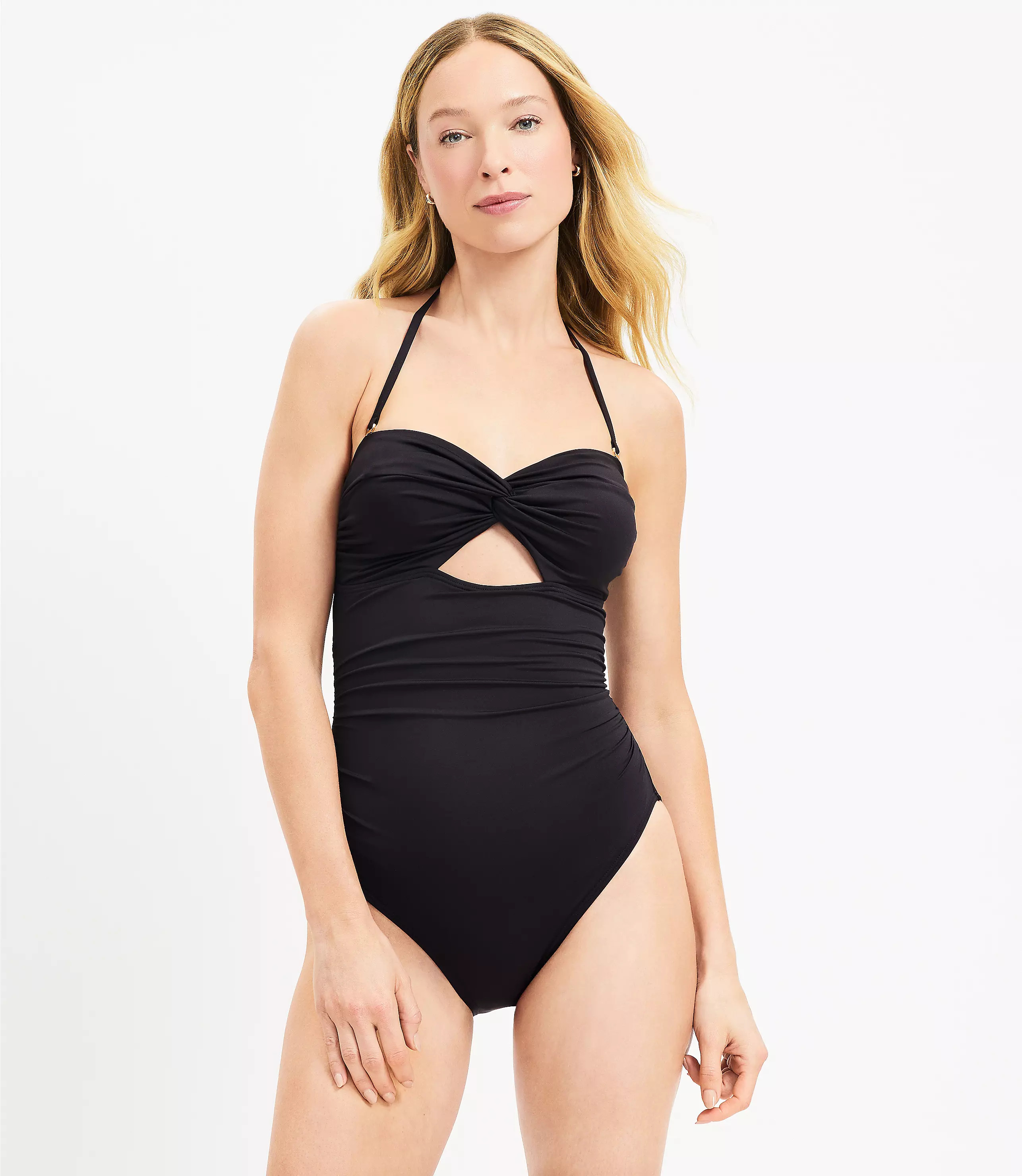 LOFT Beach Twist Bandeau One Piece Swimsuit | LOFT