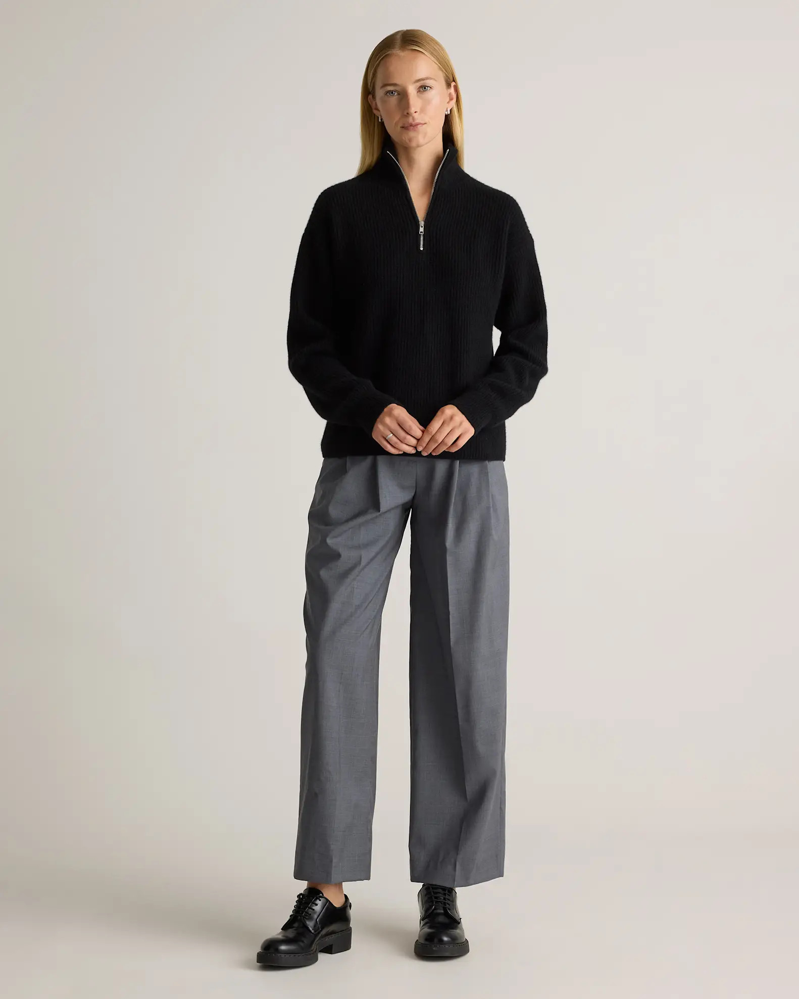 Mongolian Cashmere Fisherman Quarter Zip Sweater | Quince