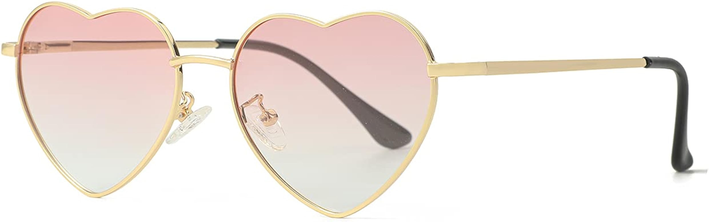 Polarized Heart Shaped Sunglasses for Women Metal Frame Cute Lovely Glasses 100% UV Protection | Amazon (US)