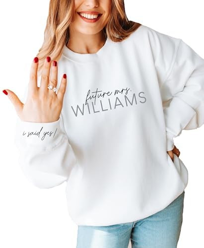 Up2ournecksinfabric Future Mrs Sweatshirt - Fiance - I Said Yes - Newly Engaged - Engagement Gift... | Amazon (US)