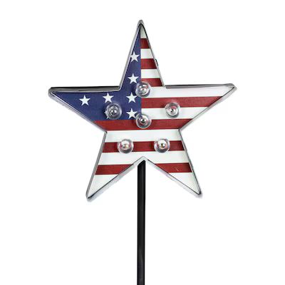 Exhart Glass Outdoor Pathway Marker Stars 4th of July Decor Lowes.com | Lowe's