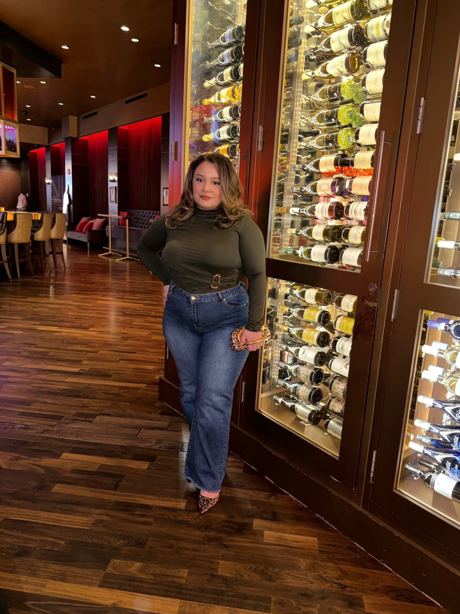 Outfit I wore to dinner while visiting Baltimore this past weekend. 👖💚🐆
———
Also makes for a cute Thanksgiving outfit! 

#LTKPetite #LTKMidsize #LTKootd