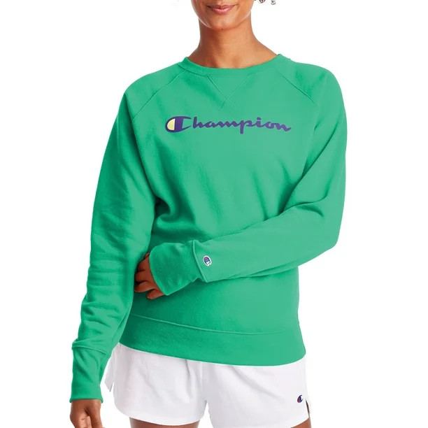 Champion Women's Powerblend Fleece Boyfriend Crew Neck Sweatshirt -Graphic | Walmart (US)