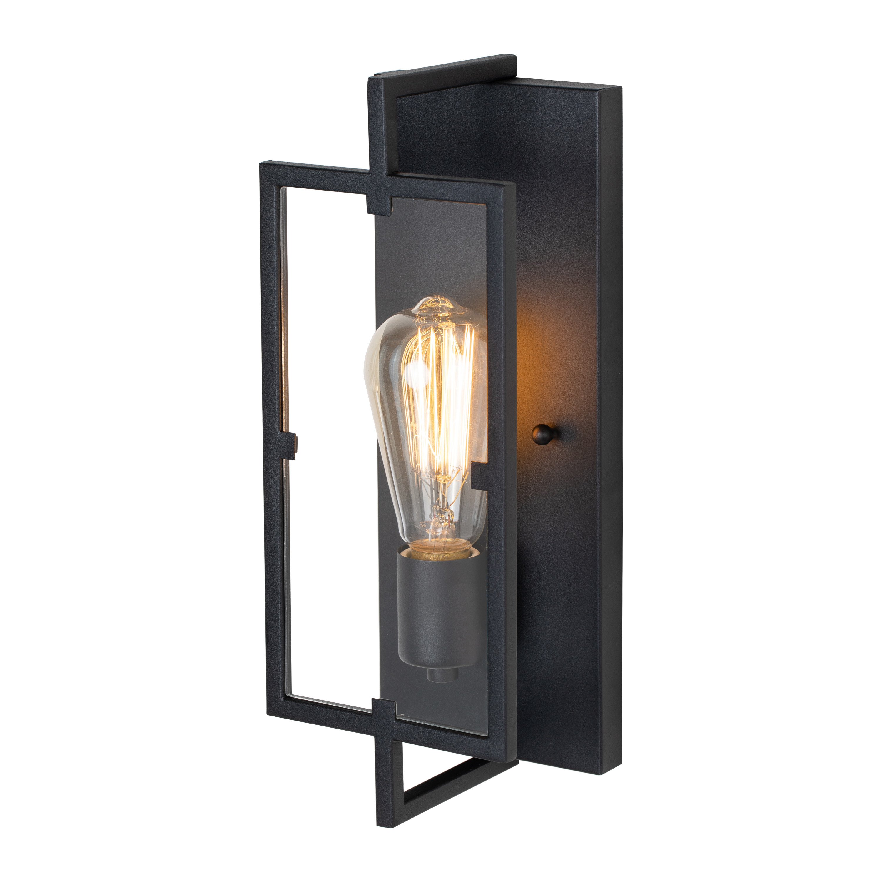 C Cattleya 1-Light Matte Black Finish Incandescent Rectangle Indoor Wall Sconce Wall Light Fixtur... | Walmart (US)