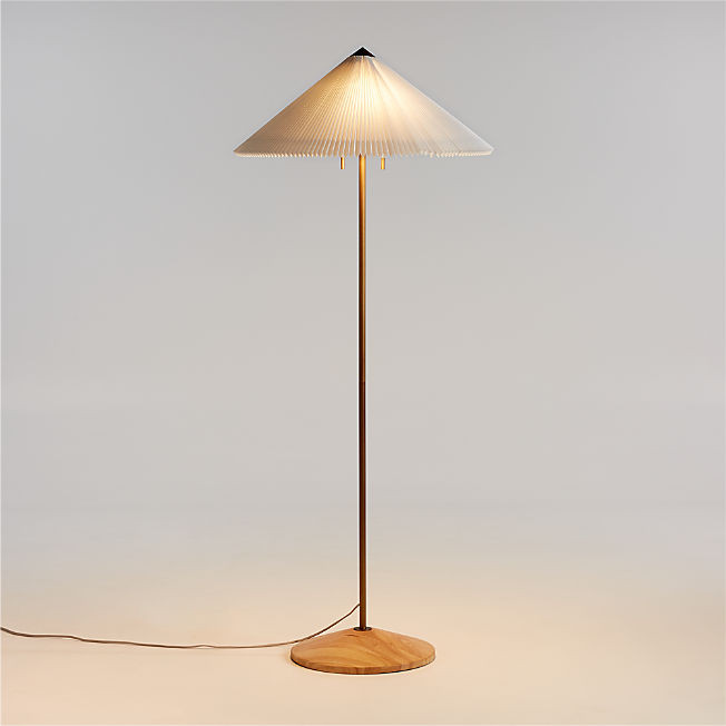 Flores Floor Lamp with Fluted Shade + Reviews | Crate & Barrel | Crate & Barrel