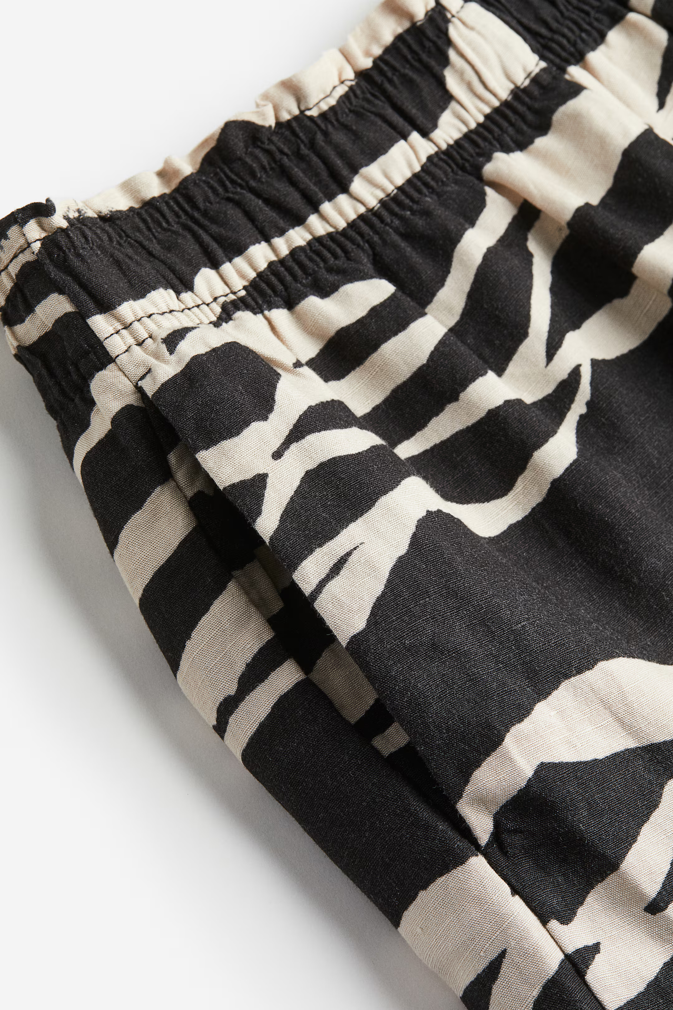 Shorts aus Leinenmix - Hoher Bund - Kurz - Hellbeige/Zebraprint - Ladies | H&M AT | H&M (DE, AT, CH, NL, FI)