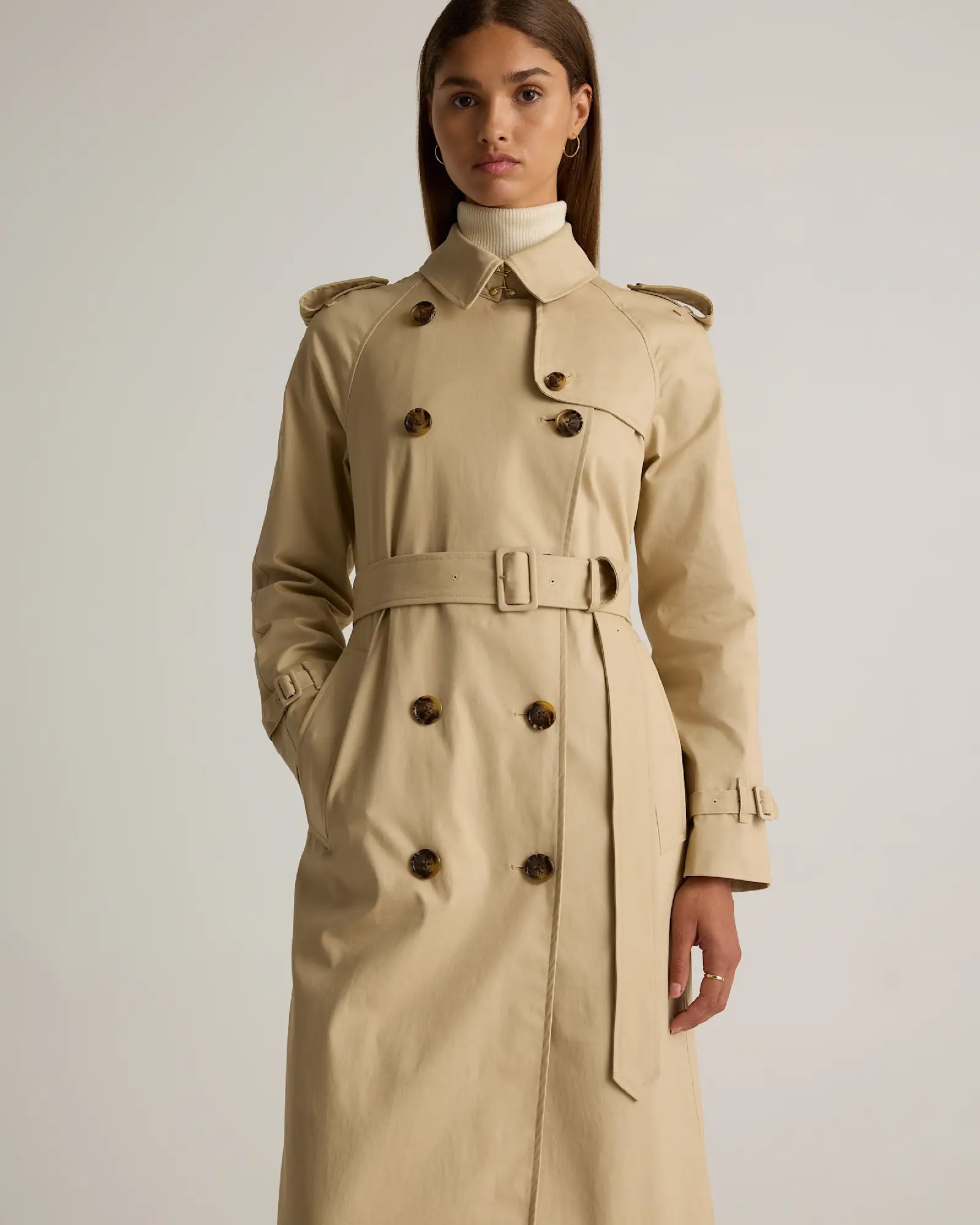 Comfort Stretch Long Trench Coat | Quince
